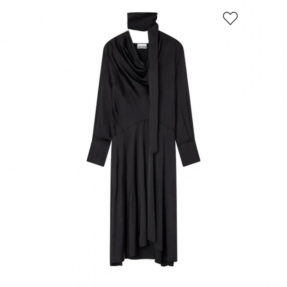 Ganni Black Scarf Dress - Picture 2 of 4